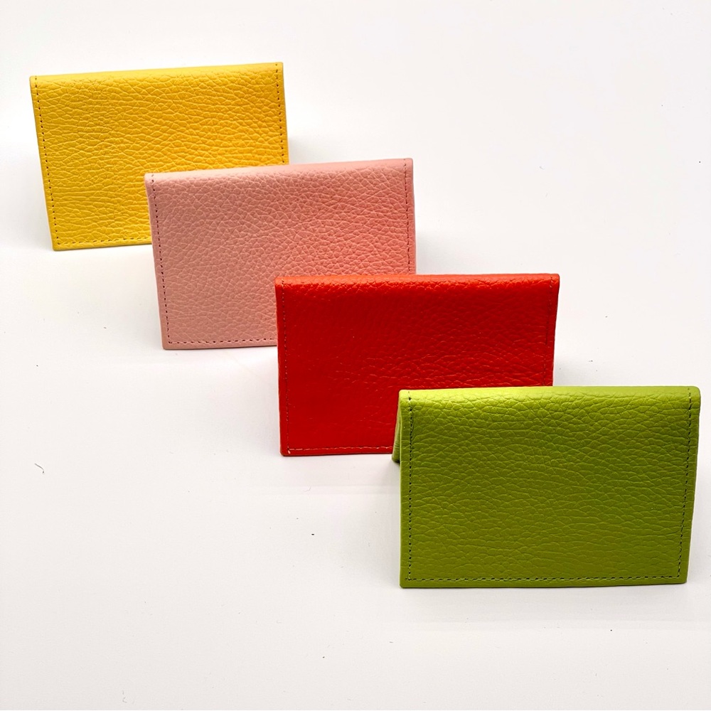 NWOT SLIM-FOLD LEATHER WALLET IN FUN POP COLORS, PERFECT FOR CASH/CARDS, MEXICAN